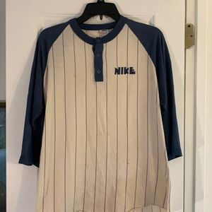 rare 1970s Nike, 1/4 sleeve pinstripe. Few smudges